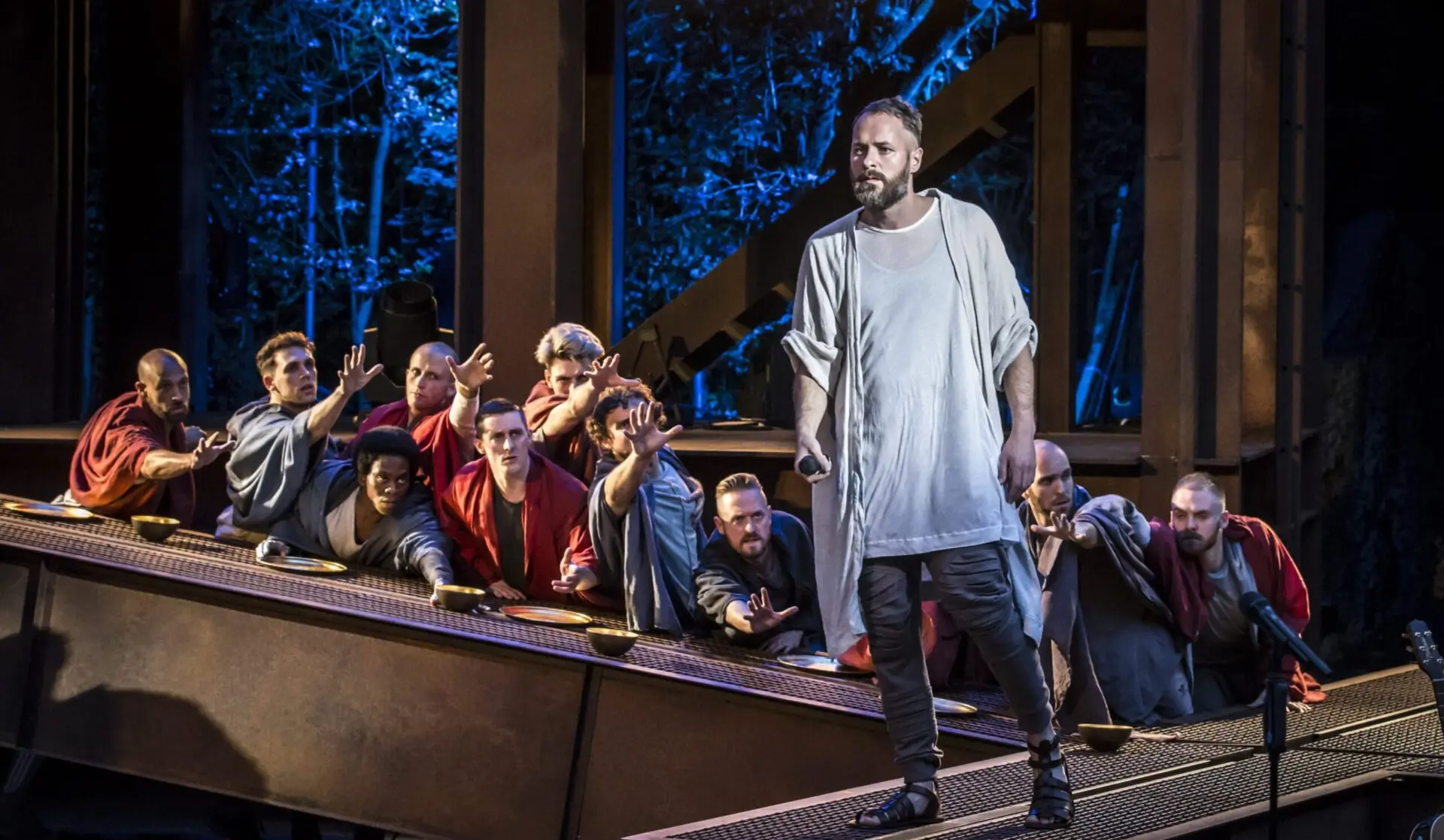 Jesus (Declan Bennett) at the Last Supper - Photo: Johan Persson