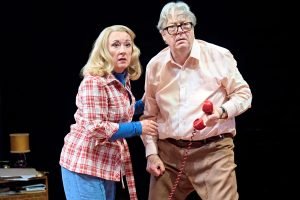 Dorothy Atkinson as Fiona Fraser and Roger Allam as Frank Foster  (Photo: Manuel Harlan)